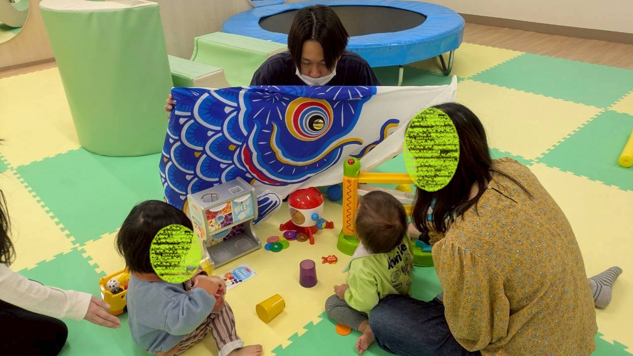 こいのぼりと一緒に